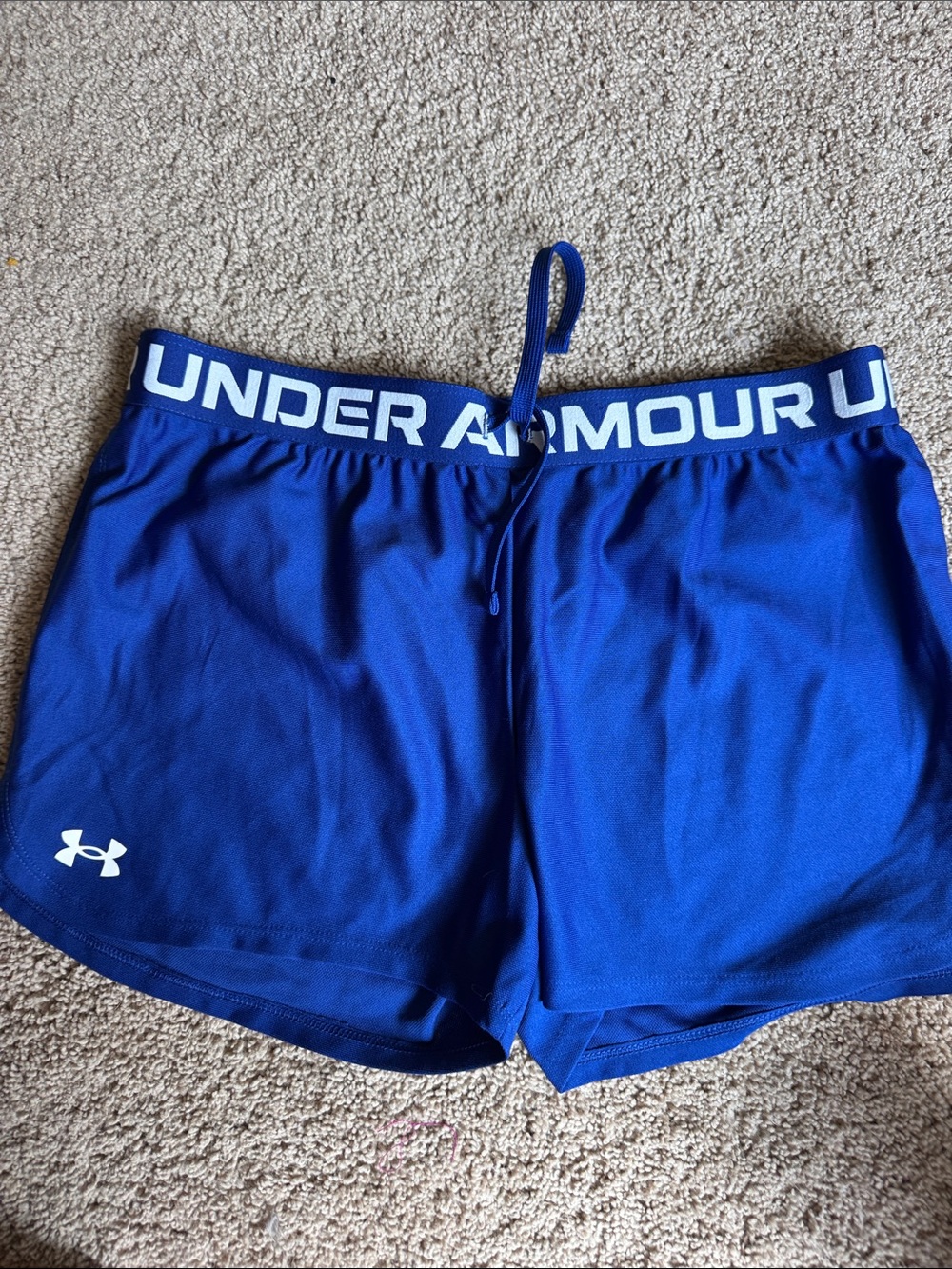 Under Armour Royal Blue Kids Athletic Shorts with Logo Waistband